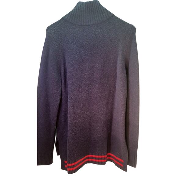 Y2K Tommy Hilfiger Navy Blue Half-Zip Pullover Sweater Medium Preppy Sporty - Picture 4 of 8